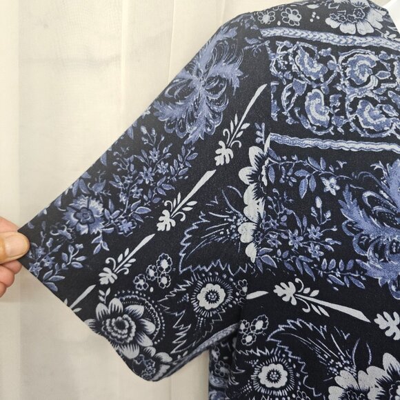 Molly Malloy Blue Floral Jumpsuit Cropped Cottagecore Boho 10P - Picture 3 of 12